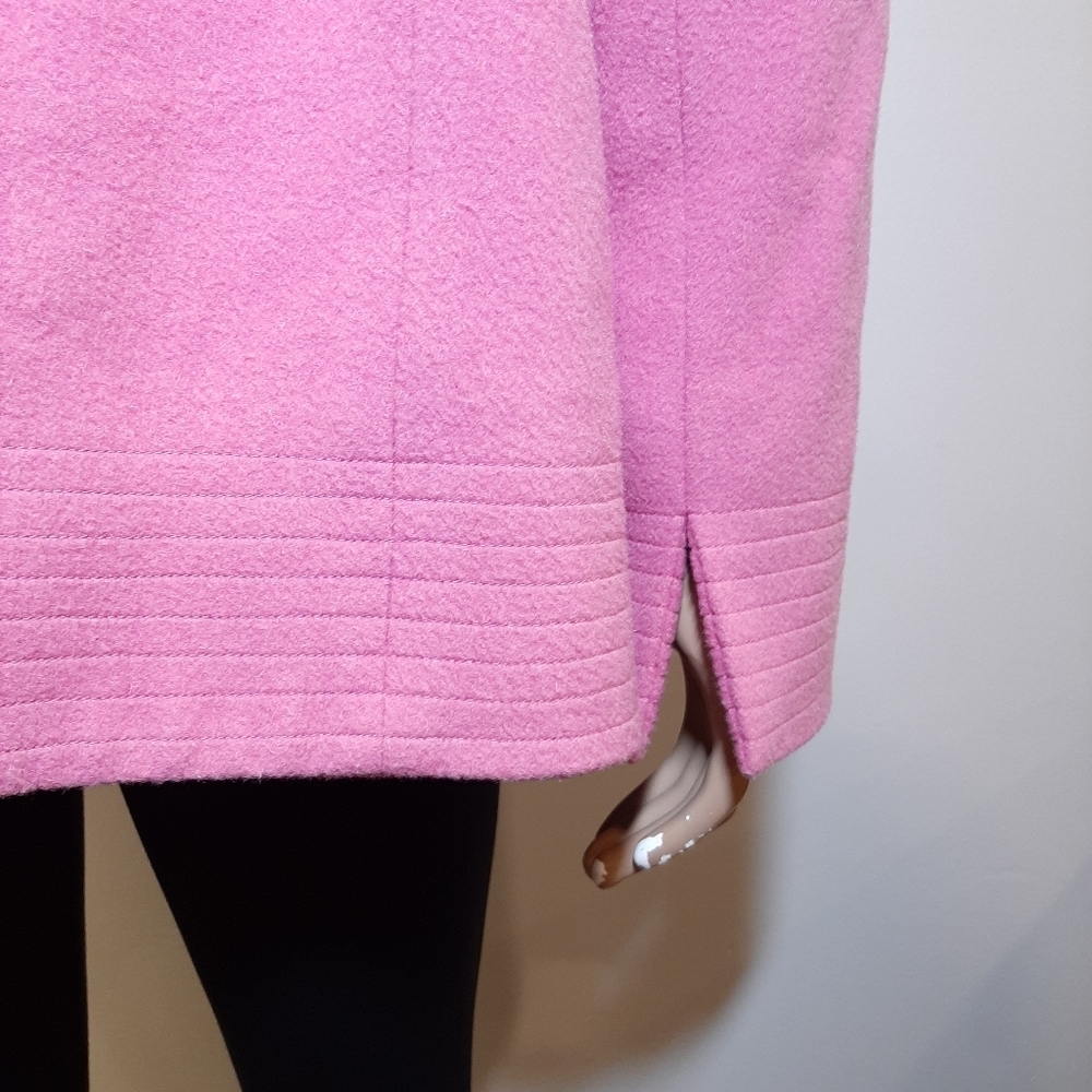 Louben Wool Cashmere Blazer Jacket Womens Size 16 Felted Barbie Bubblegum Pink - Picture 8 of 14